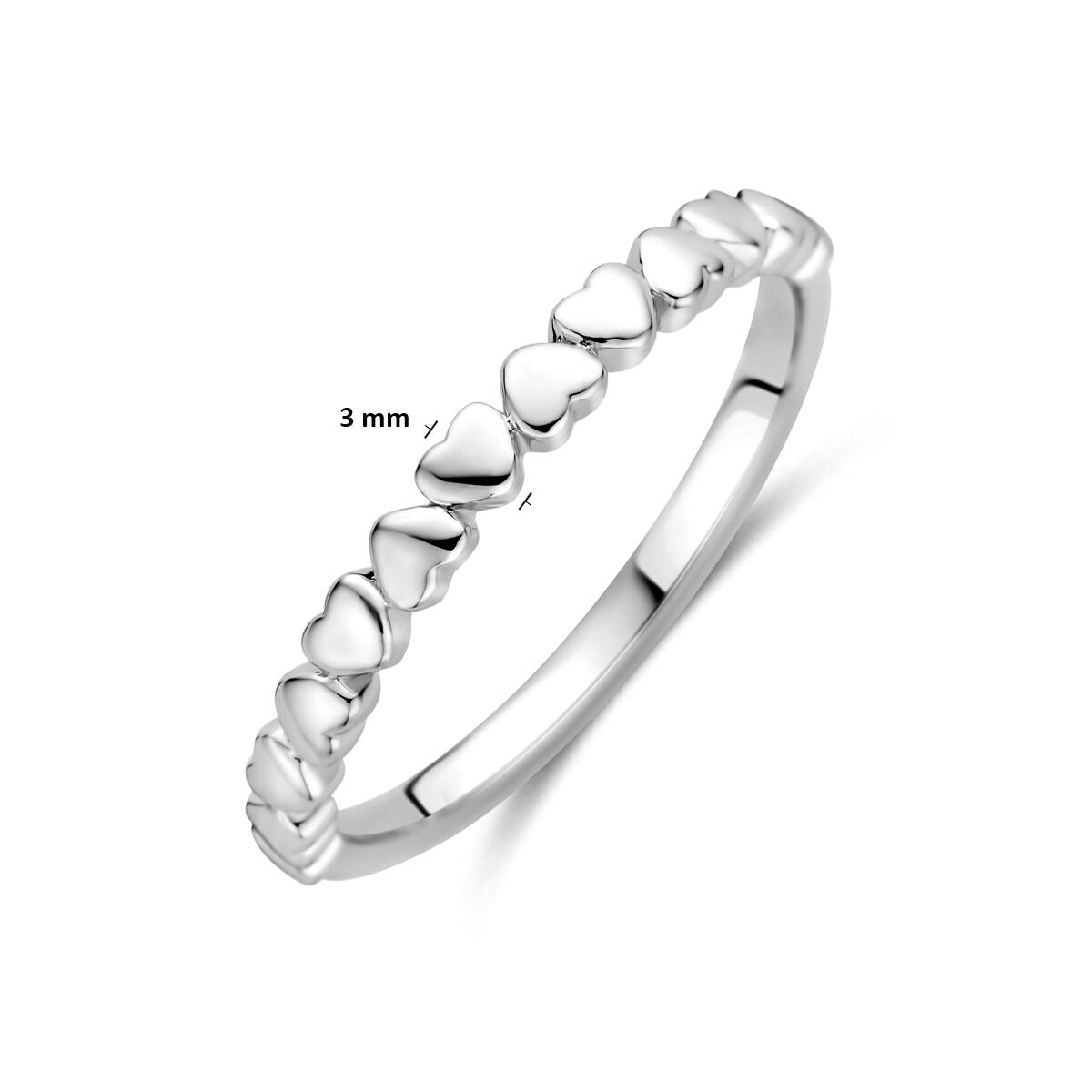 Rhodinierter 925er Silberring mit Herz