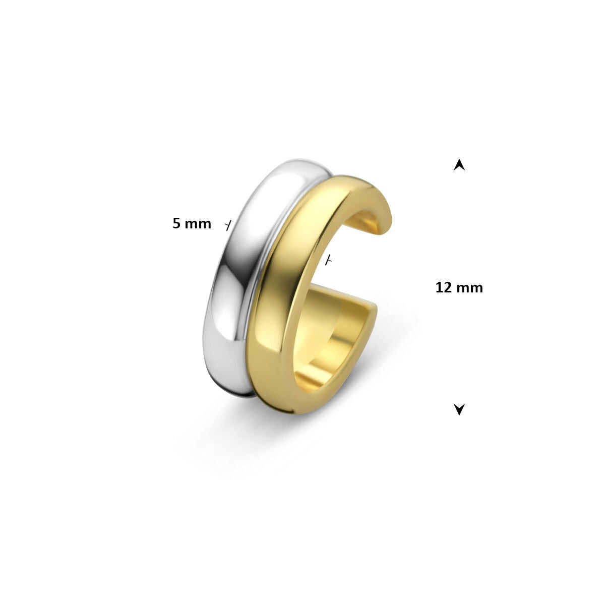Vergoldeter und rhodiniertes Ear Cuff Bicolor – 925 Silber