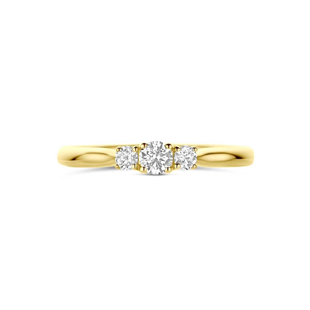 14k Gelbgoldring mit 0,26ct im Labor gezüchtetem Diamant