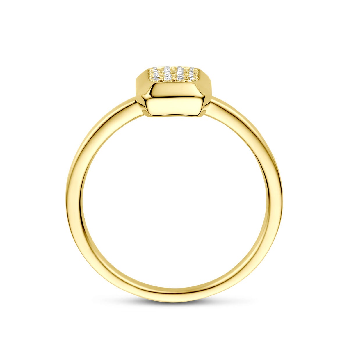 Goldener Damenring 14K mit Diamant 0,10ct