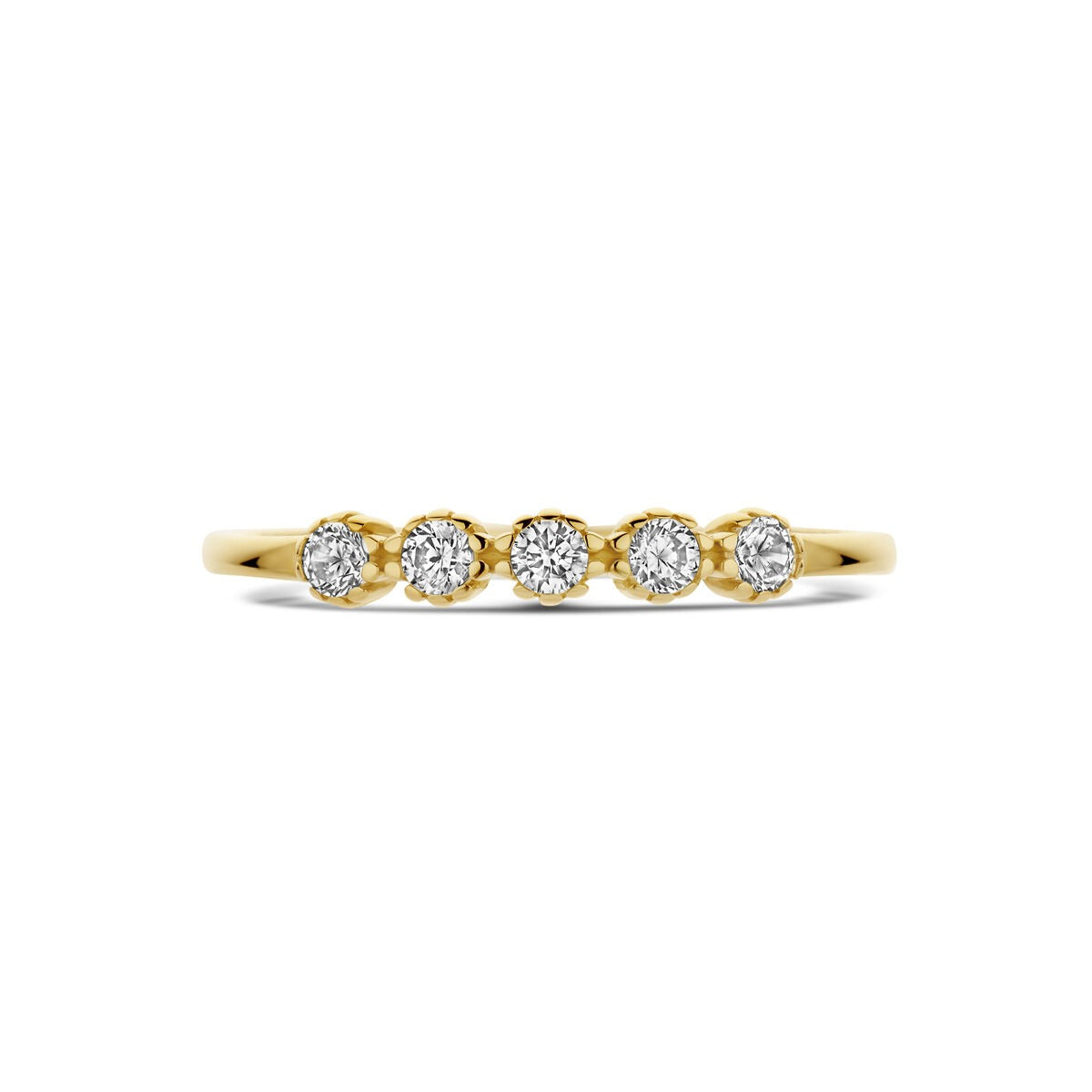 9 Karat Gelbgoldring mit Zirkonia