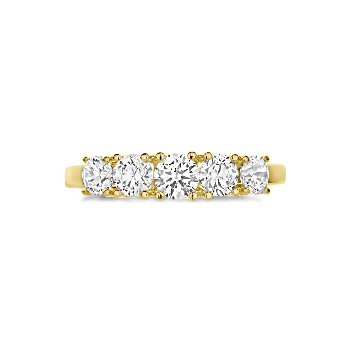 Goldener Damenring mit Zirkonia – 14 Karat Gelbgold