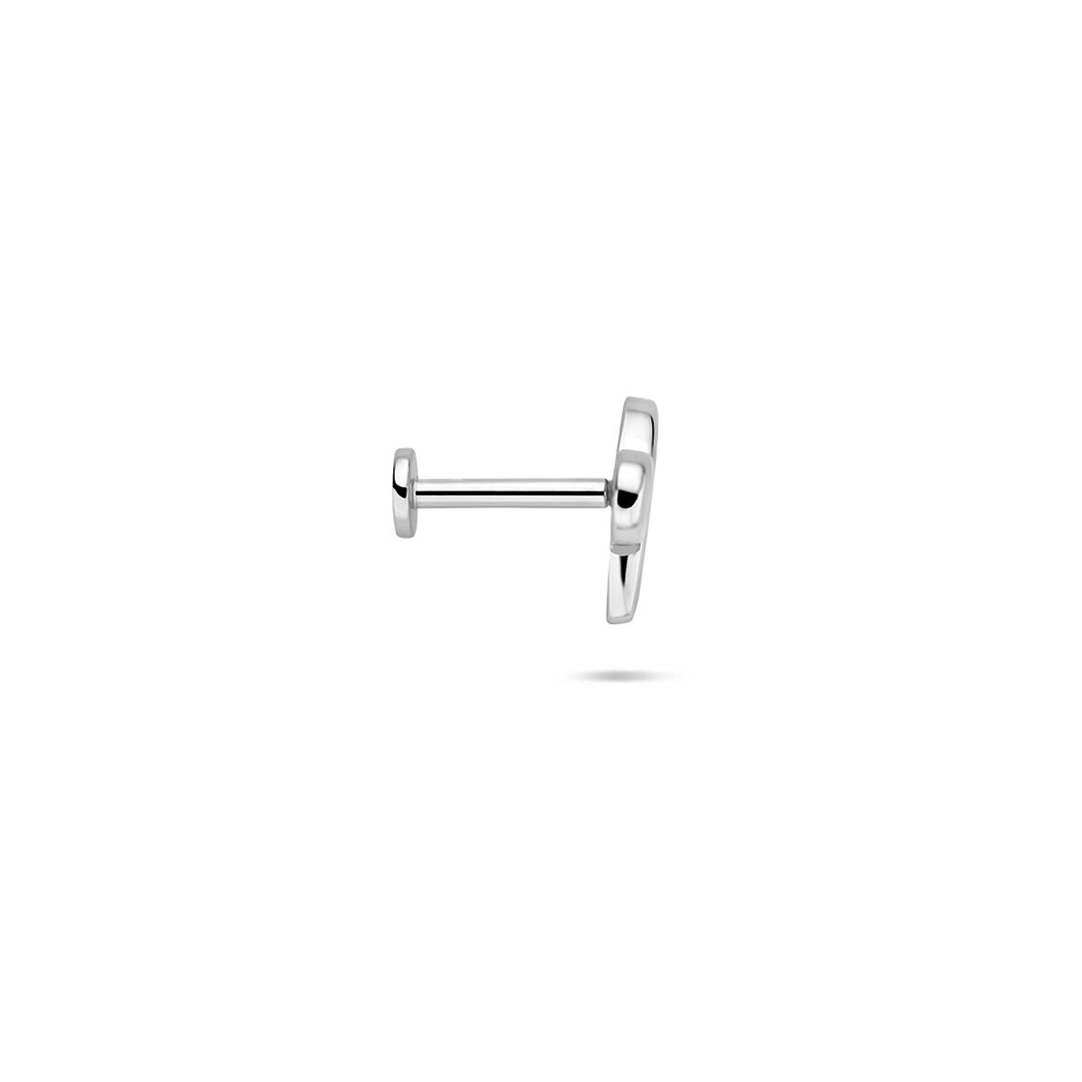 Silberner Flat Back Piercing Schleife – rhodiniertes 925