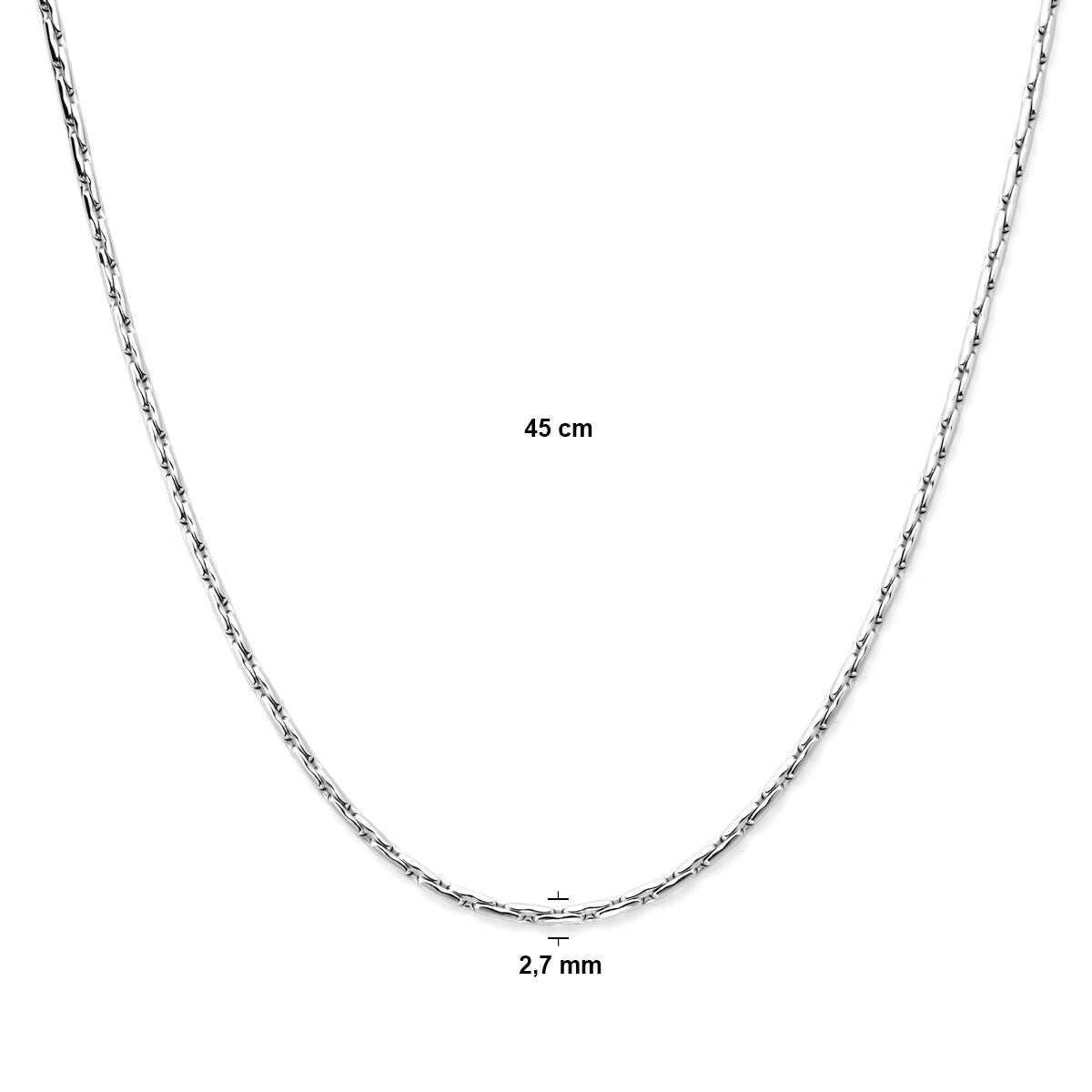 Silbernes Cardano-Armband mit glänzendem Finish – rhodiniert