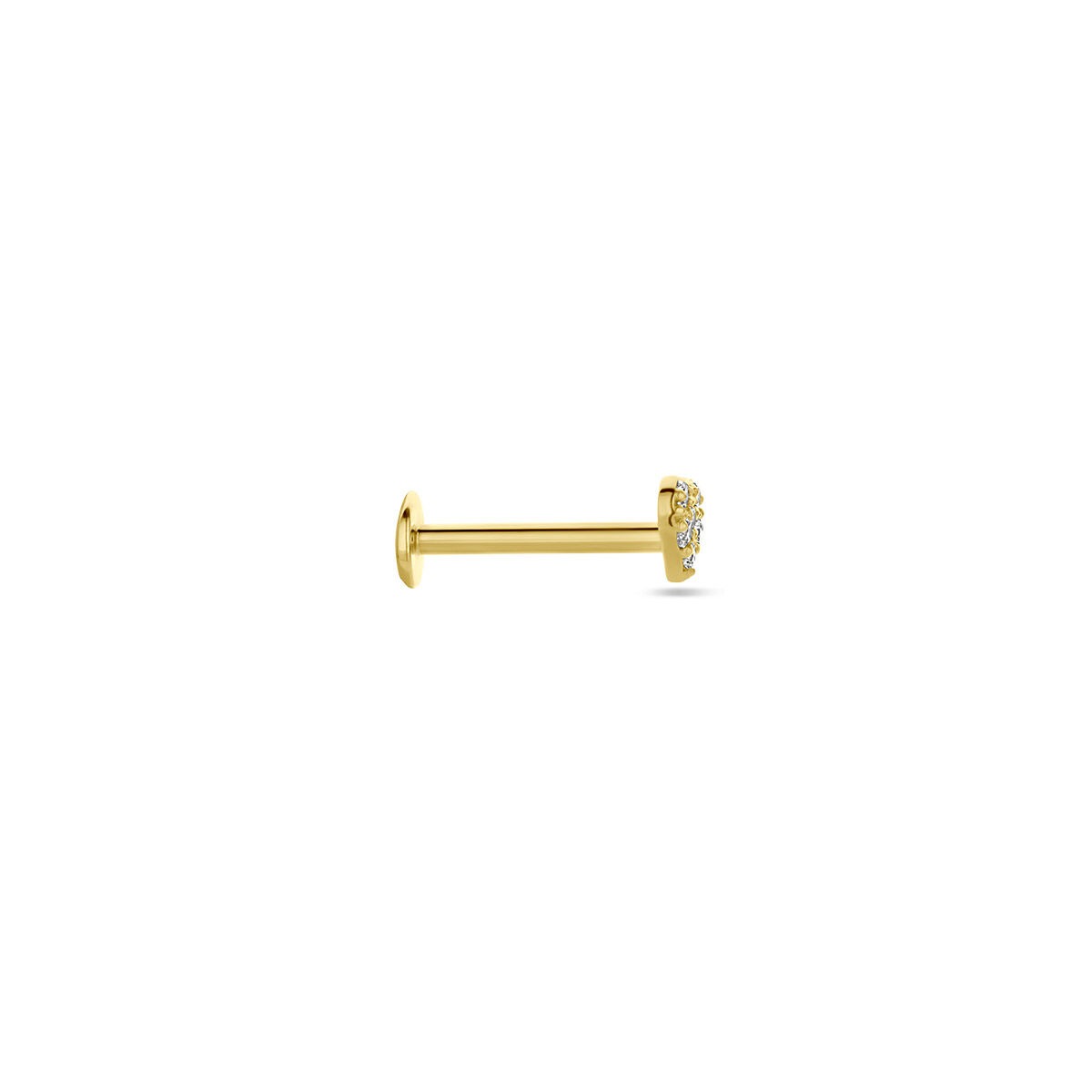 9 Karat Gelbgold Flat Back Piercing Liebe