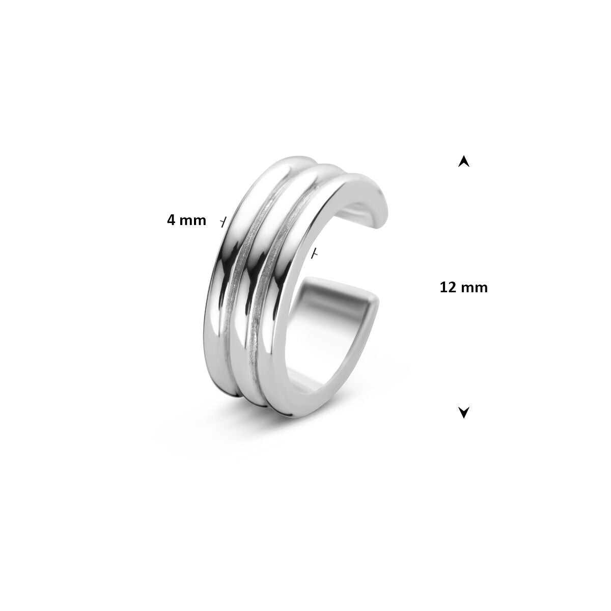 Silber Ohrklemme rhodiniert 925 – minimalistisches Design