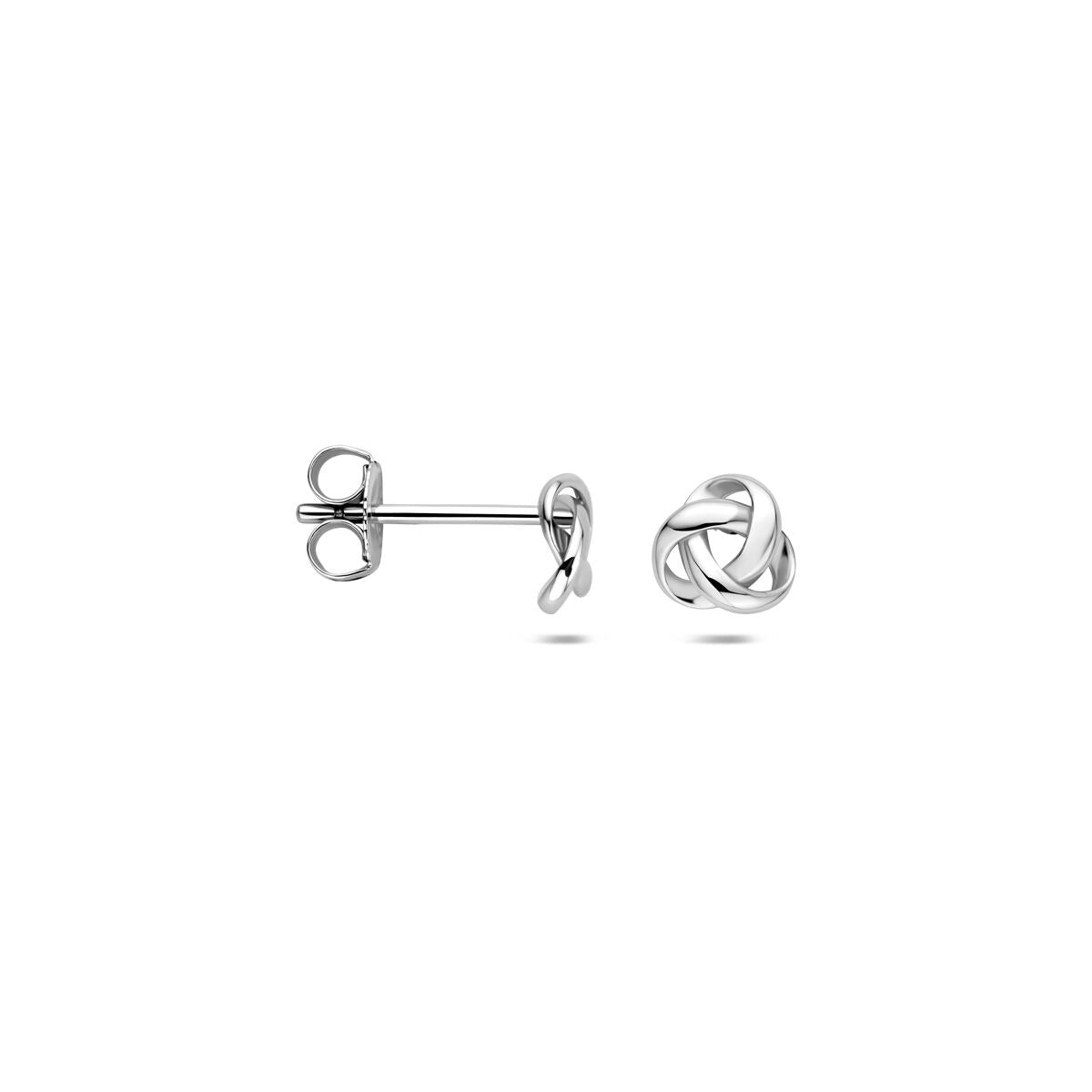 Rhodinierte Silberohrstecker Knopf