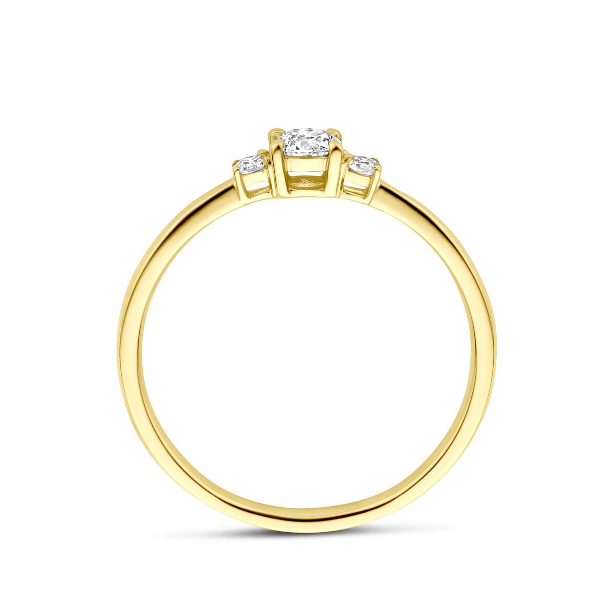 14K Gelbgoldring mit 0,25 ct im Labor gezüchtetem Diamanten