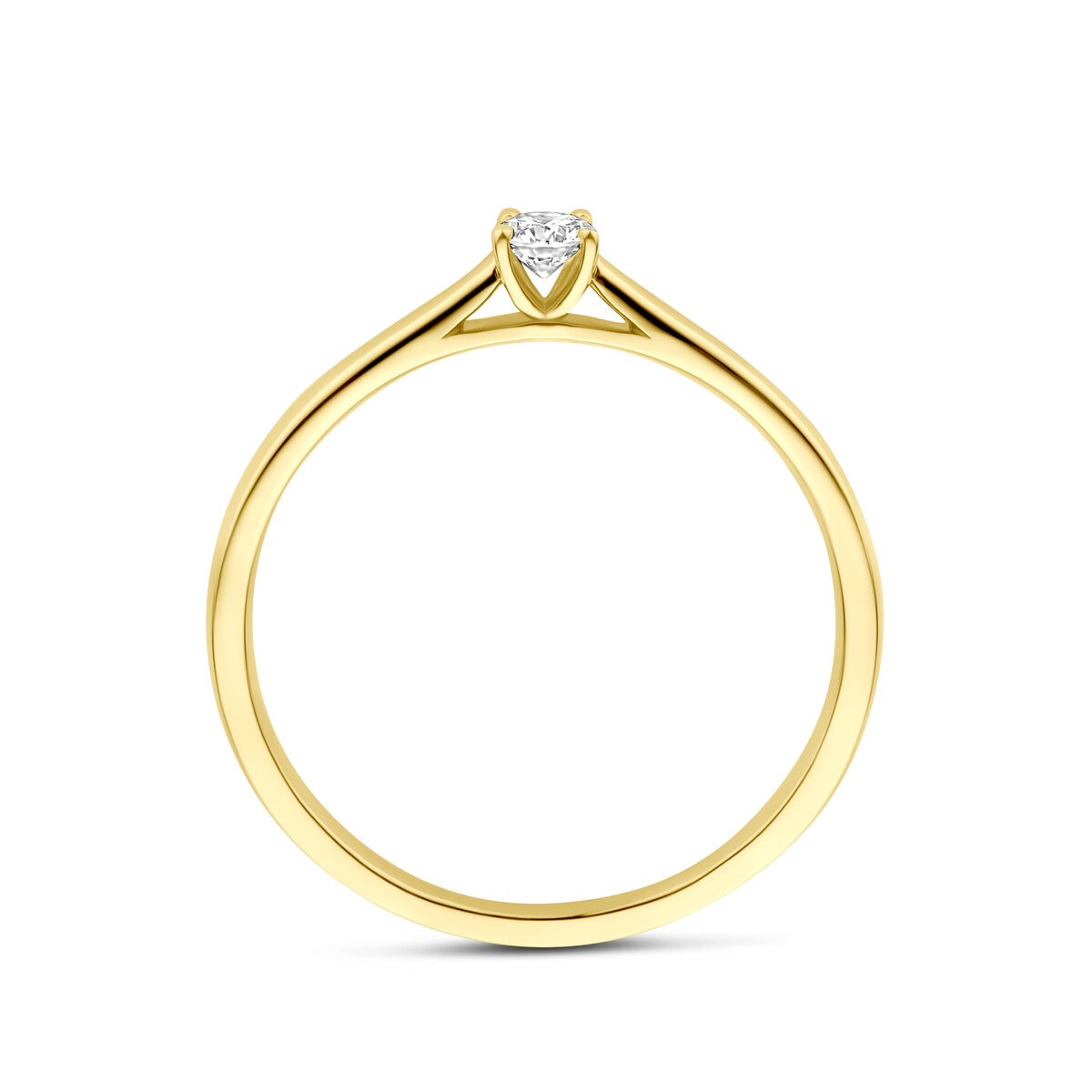 14 Karat Gelbgoldring mit 0,10ct Labor-Diamant