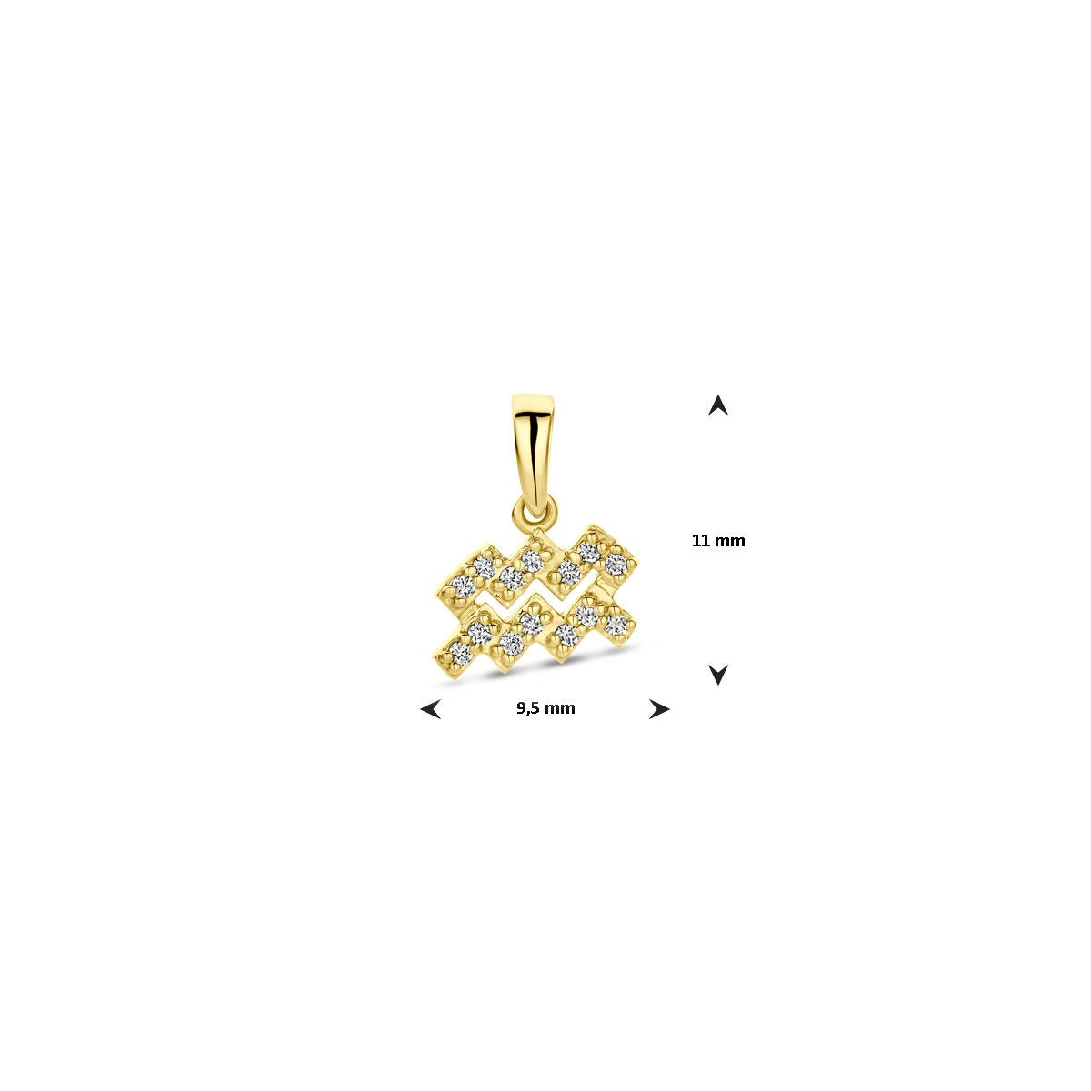 14 Karat Gelbgold Sternzeichenanhänger mit Diamant