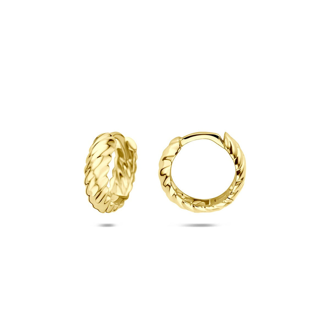 14k Geelgouden gedraaide klapoorringen