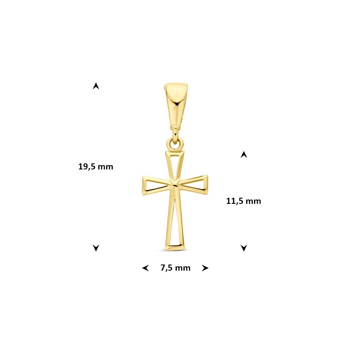 14k Gelbgoldkette mit Kreuzanhänger