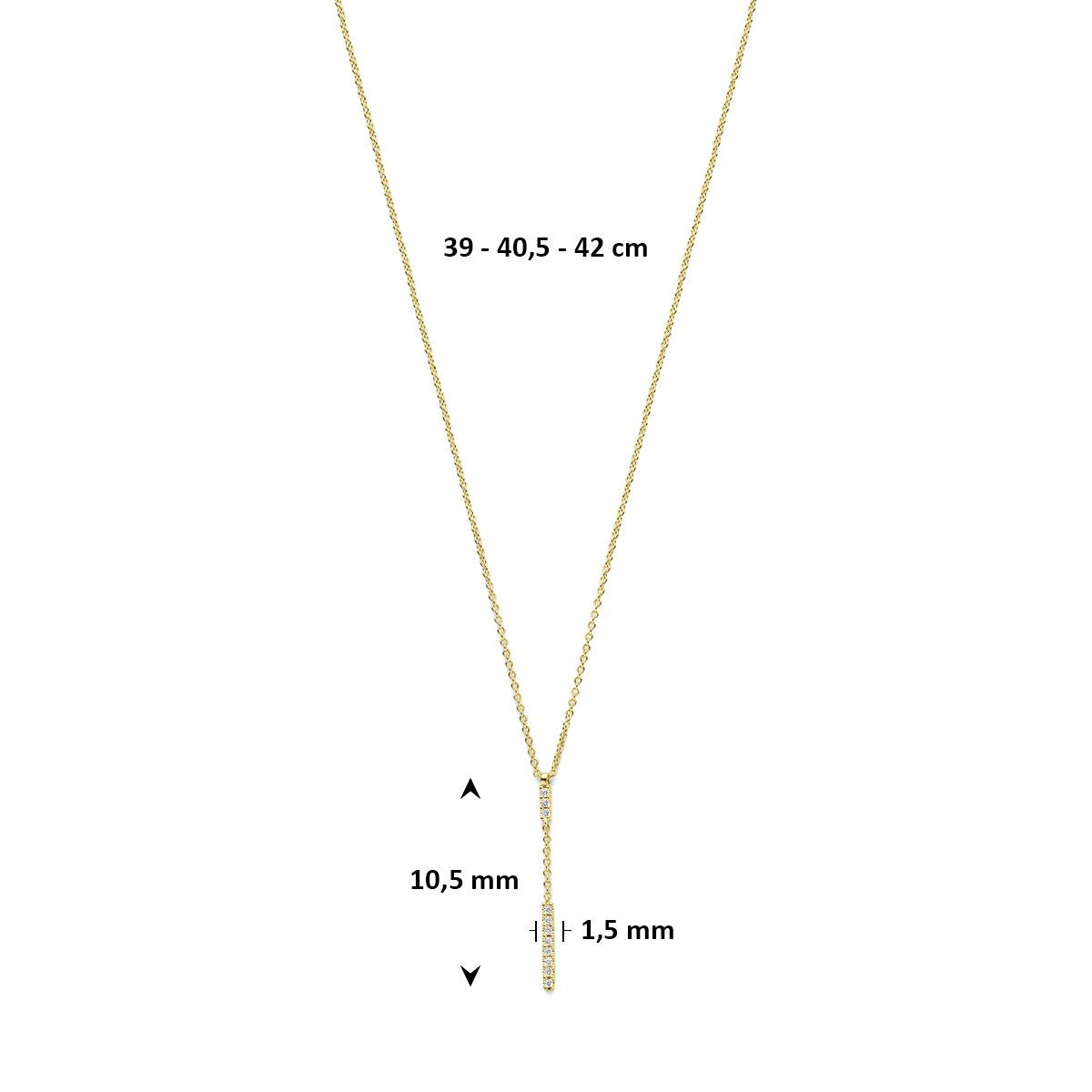 14k Gelbgold Y-Collier mit Diamant
