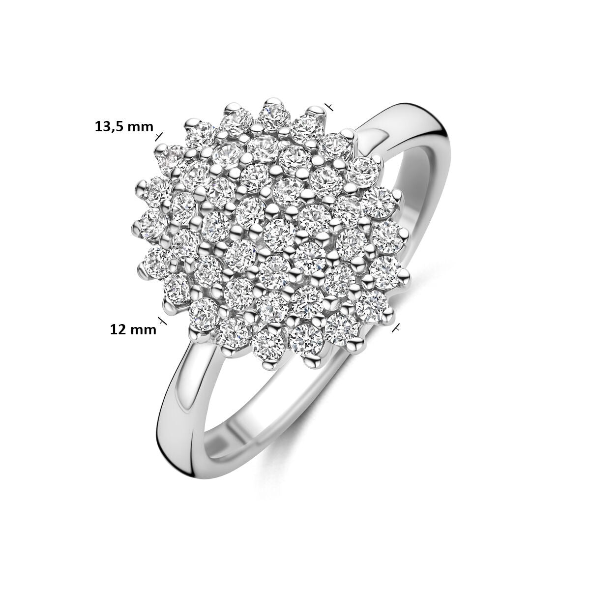 Rhodinierter 925er Silberring mit Zirkonia