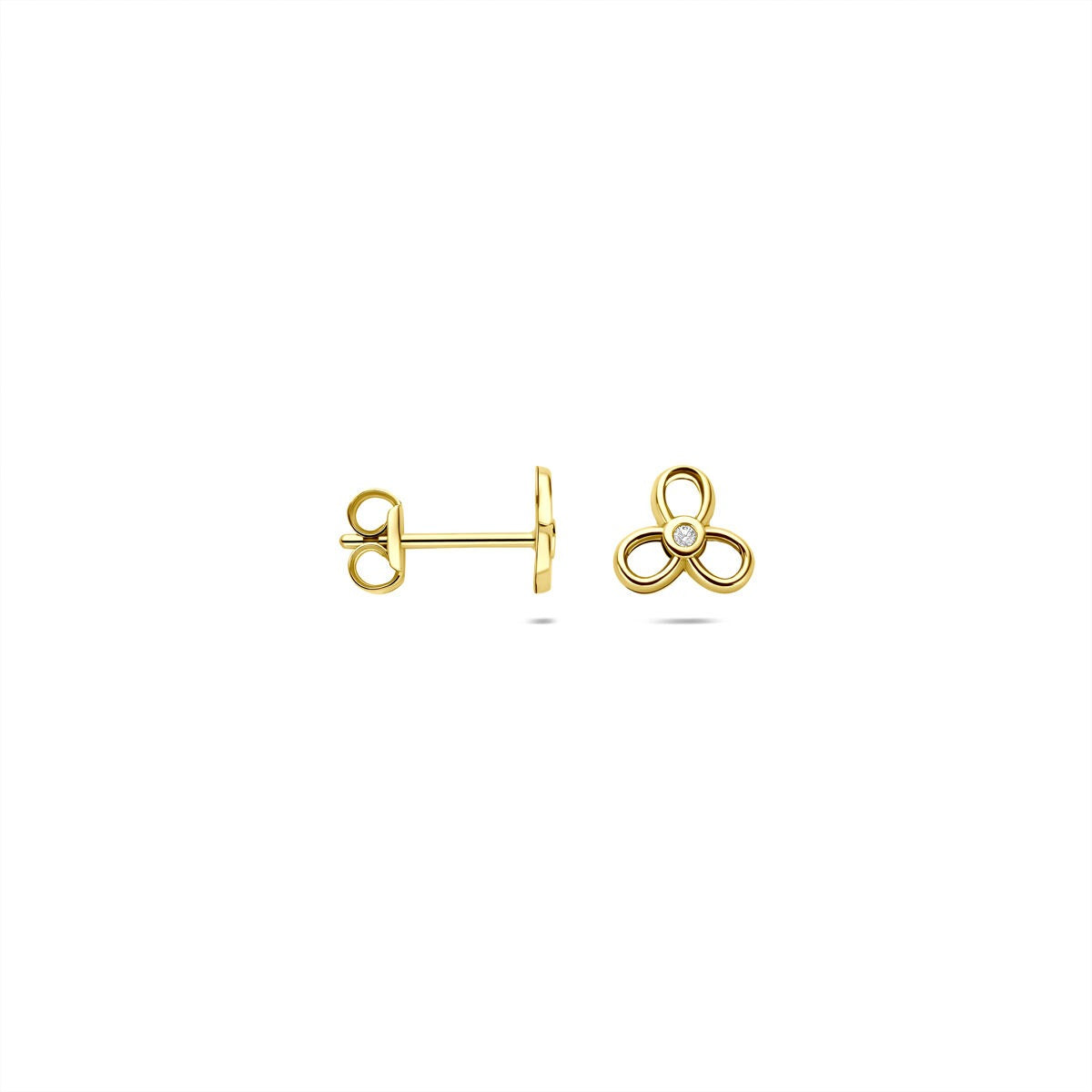 9K Gelbgold Ohrstecker mit Zirkonia – 6x6,5mm