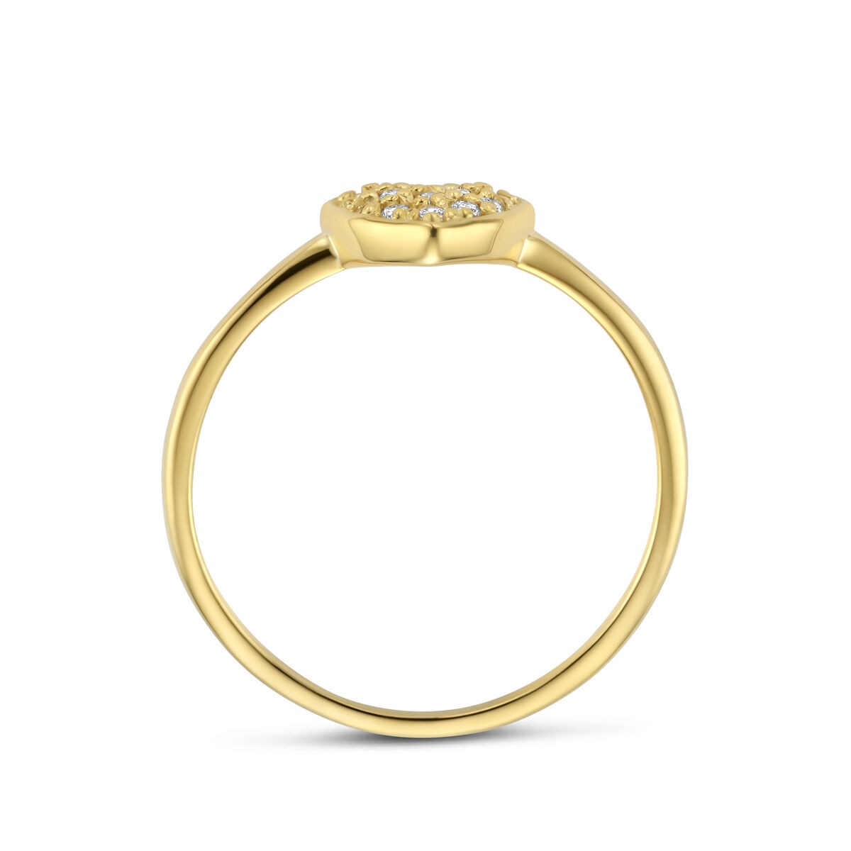14 Karat Gelbgold Damenring mit Herz und Diamant – 0.10 ct