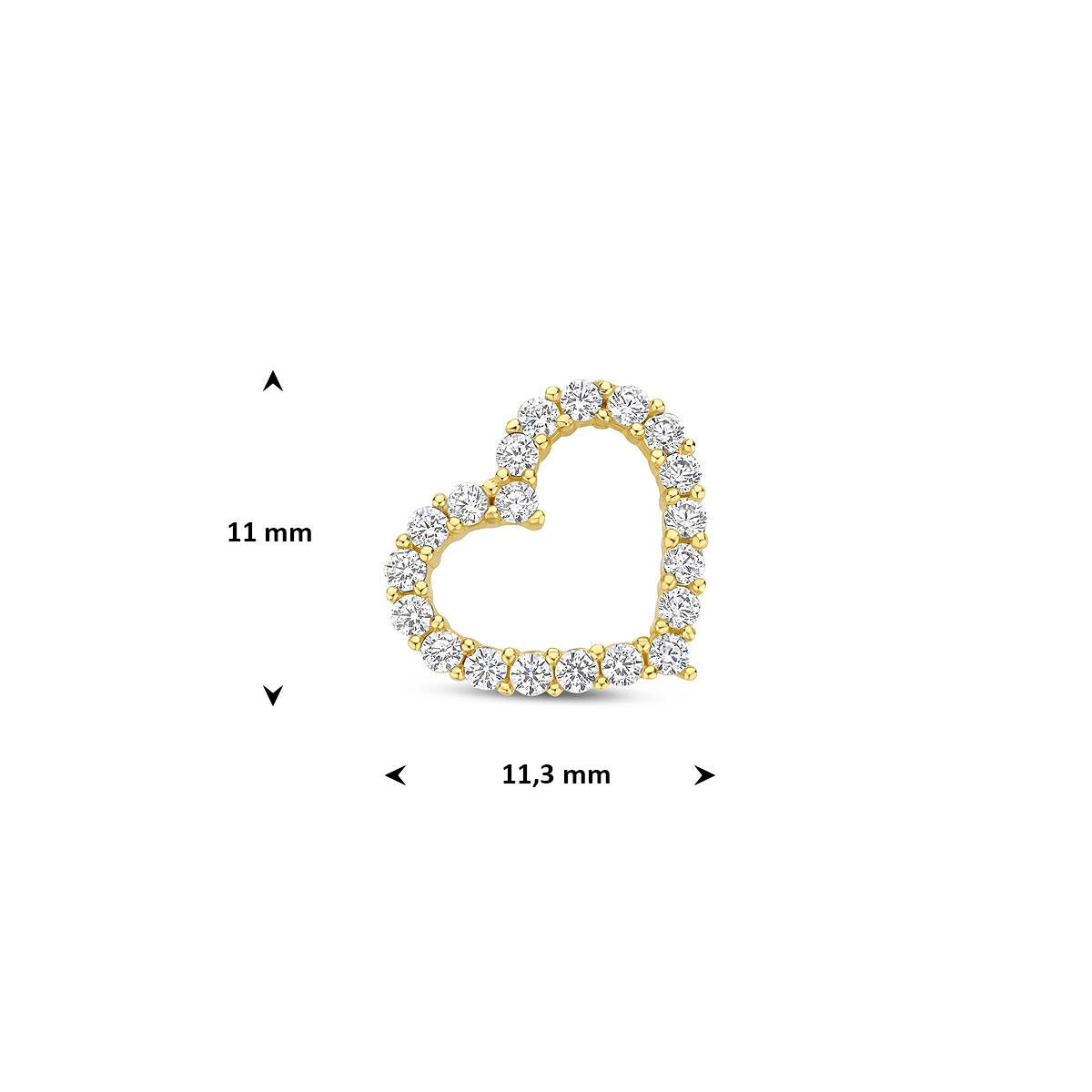 Goldanhänger mit Zirkonia-Herz – 14 Karat