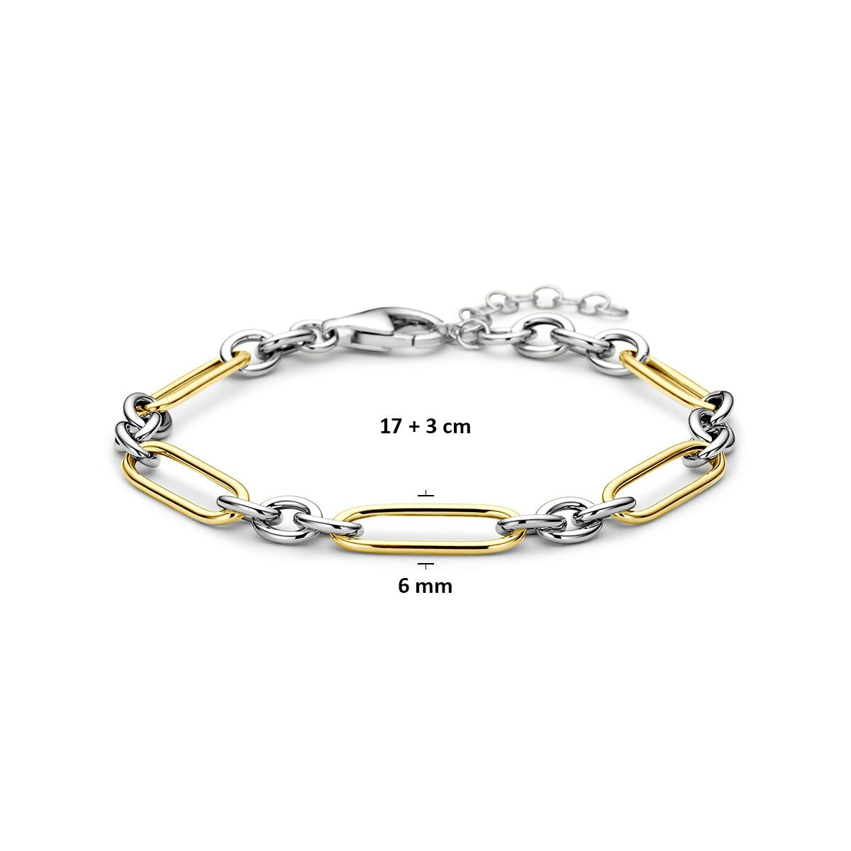 Verguld en gerhodineerd 925 zilveren anker armband