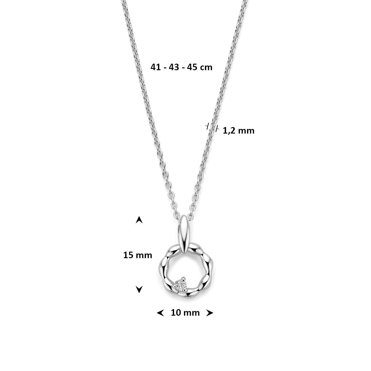 Rhodiniertes Silbercollier mit Zirkonia