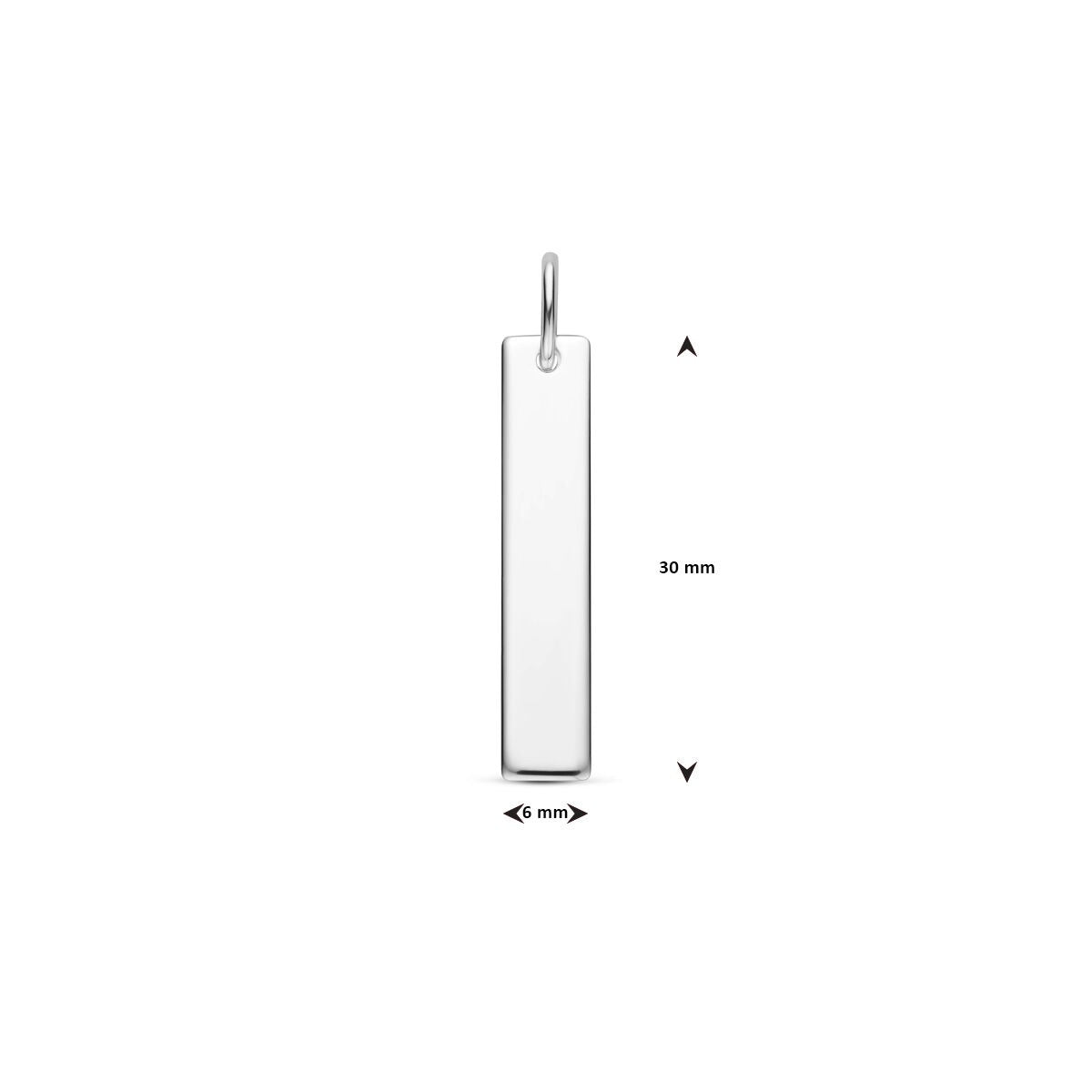 Silberner rechteckiger Anhänger – 925er Silber mit modernem Minimalismus