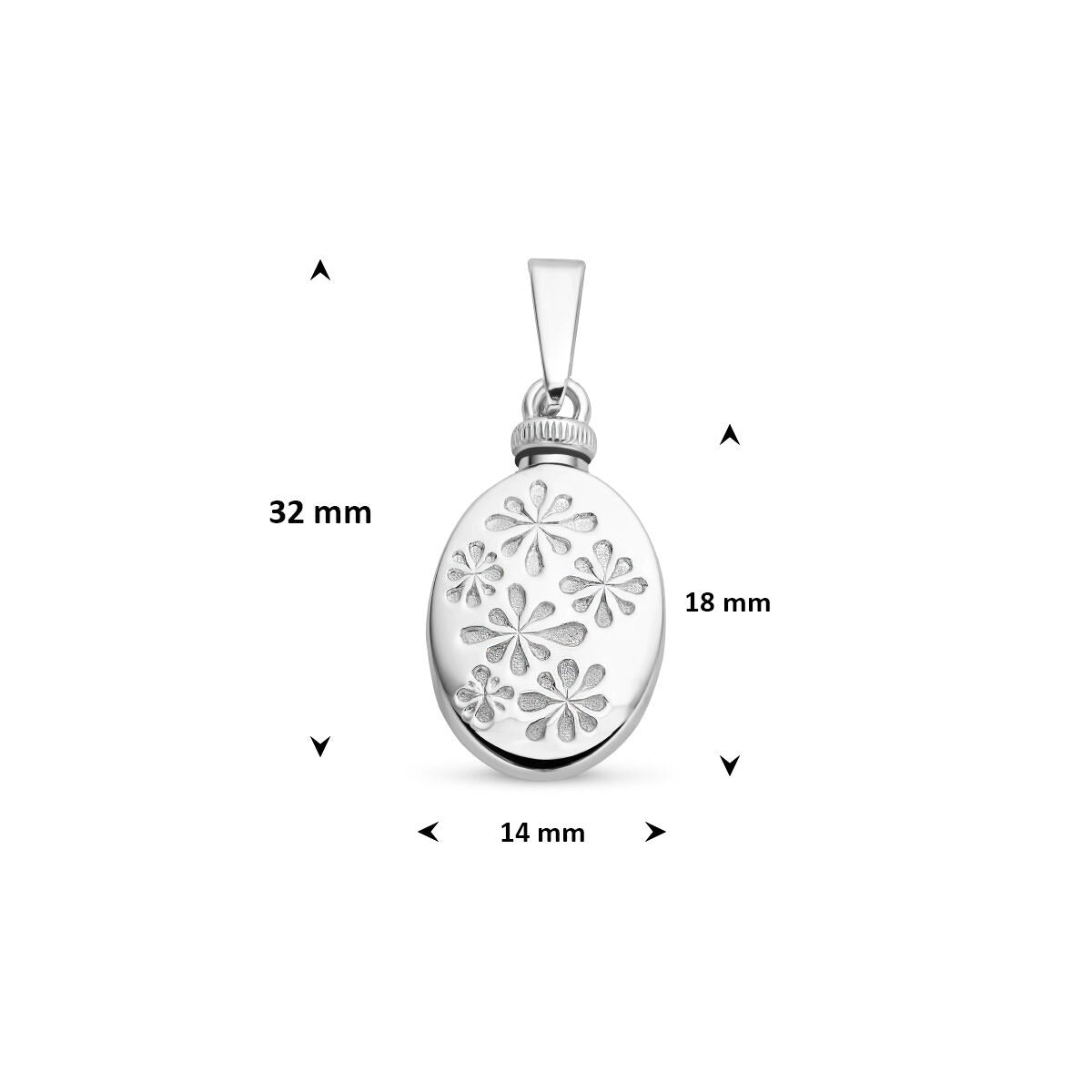 Silberner ovaler Urnenanhänger – Gedenkschmuck aus 925er Silber