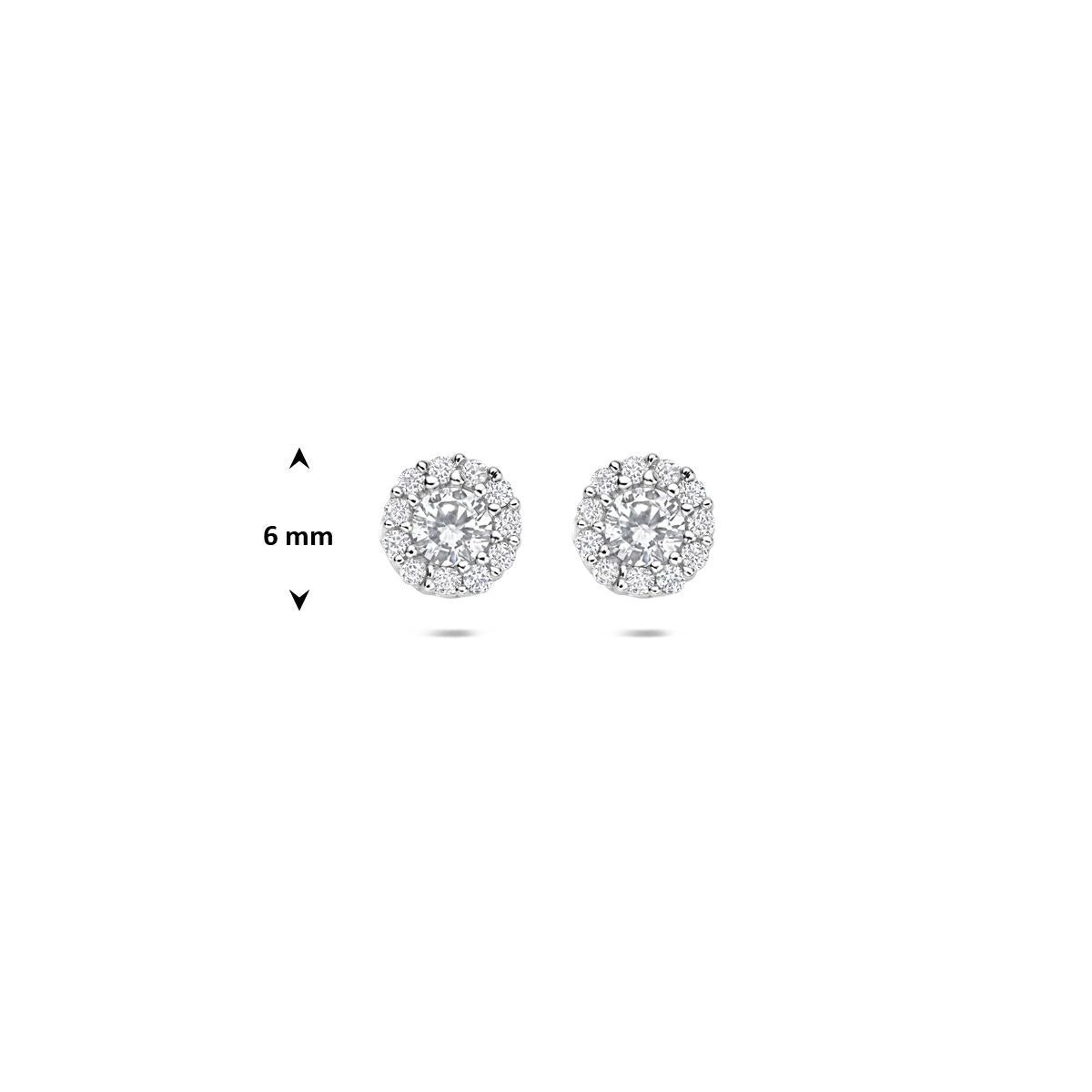 Ohrstecker aus Silber mit Zirkonia-Entourage – rhodiniertes 925er Silber