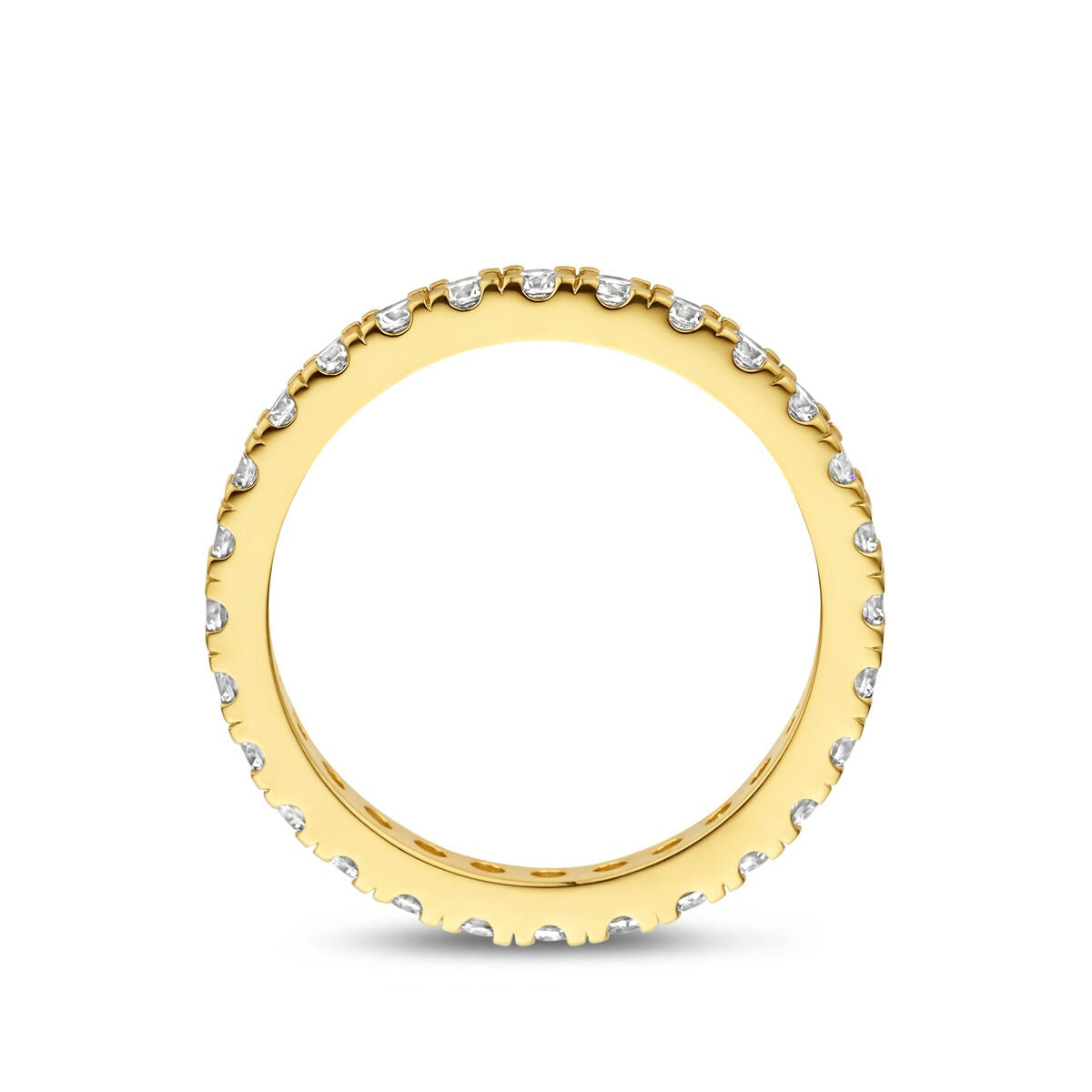 Vergoldeter 925er Silberring mit Zirkonia 2,2 mm