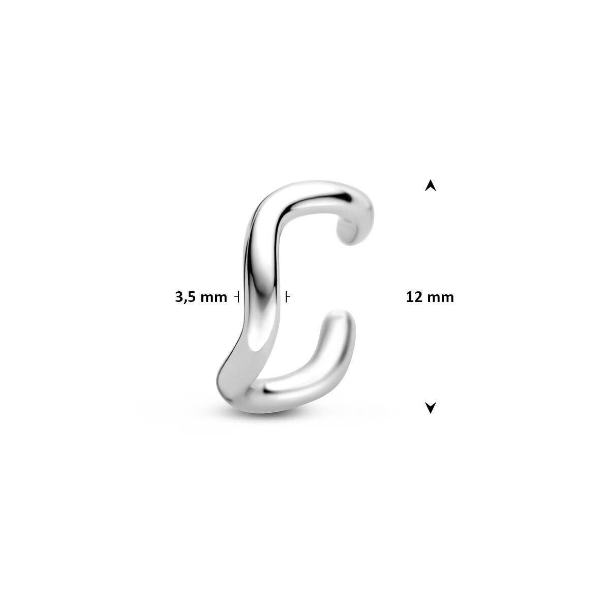 Silberner Earcuff – rhodiniertes 925er Silber