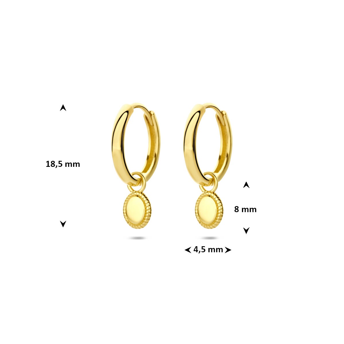 14k Gelbgold Klappcreolen mit Anhänger – zeitlose Eleganz in Bewegung