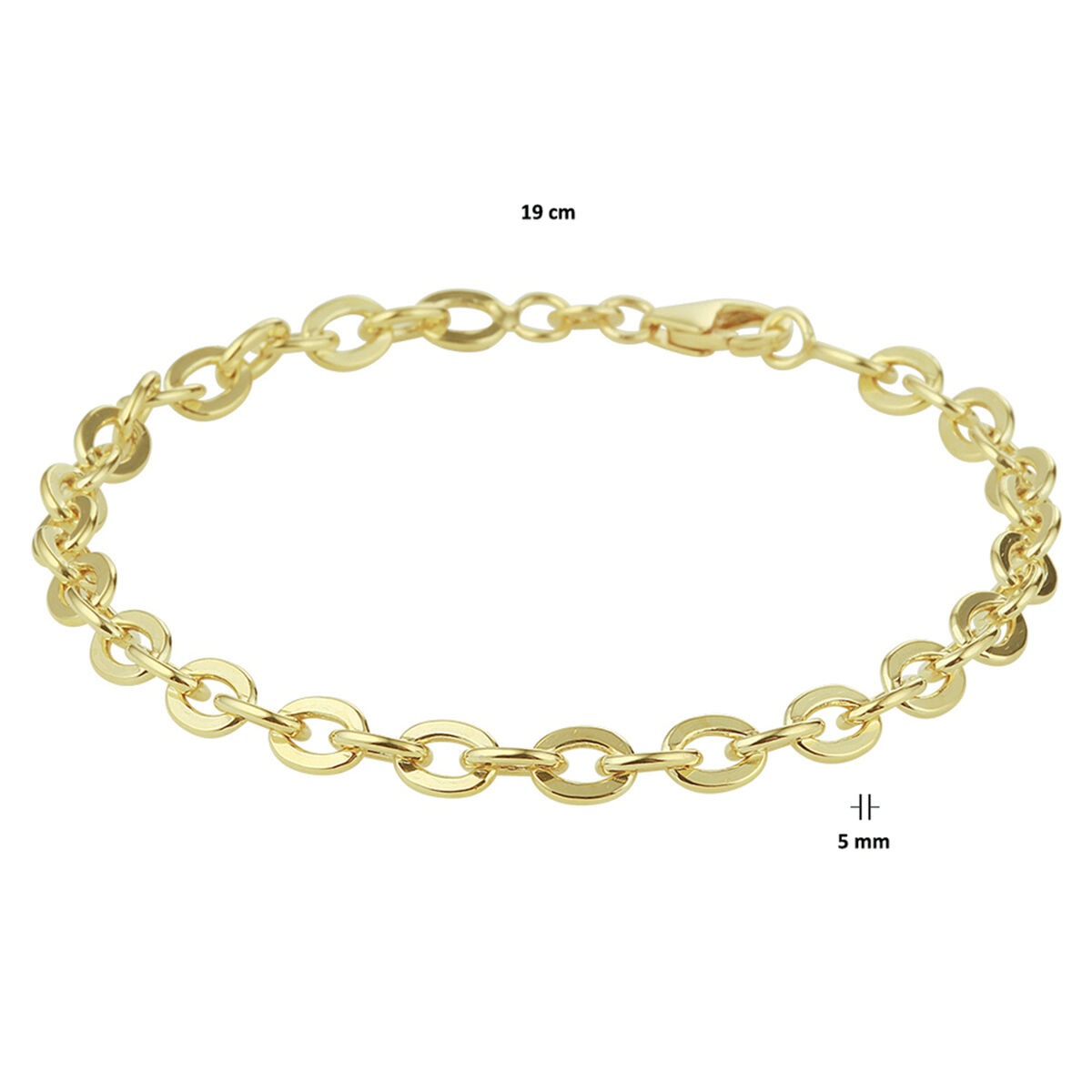 14k Gelbgold Ankerkette Armband