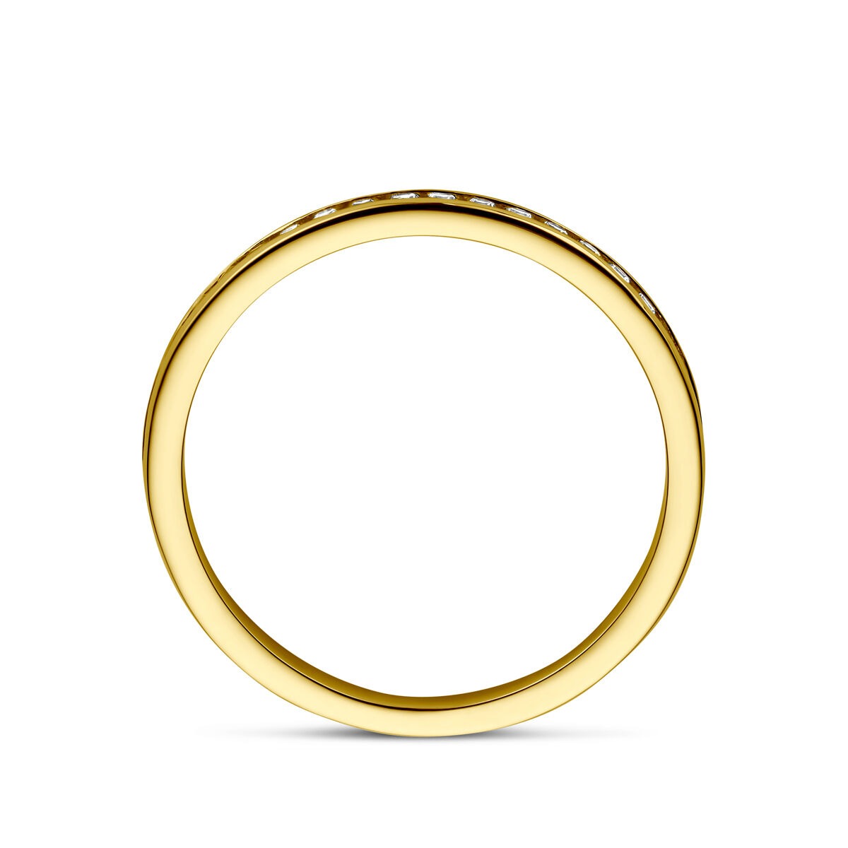 9 Karat Gelbgold-Beisteckring mit Zirkonia