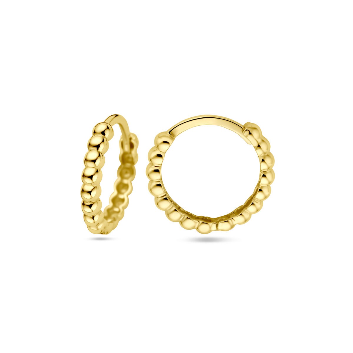 9k Gelbgold Creolen mit Kugeln 13.5 x 2 mm