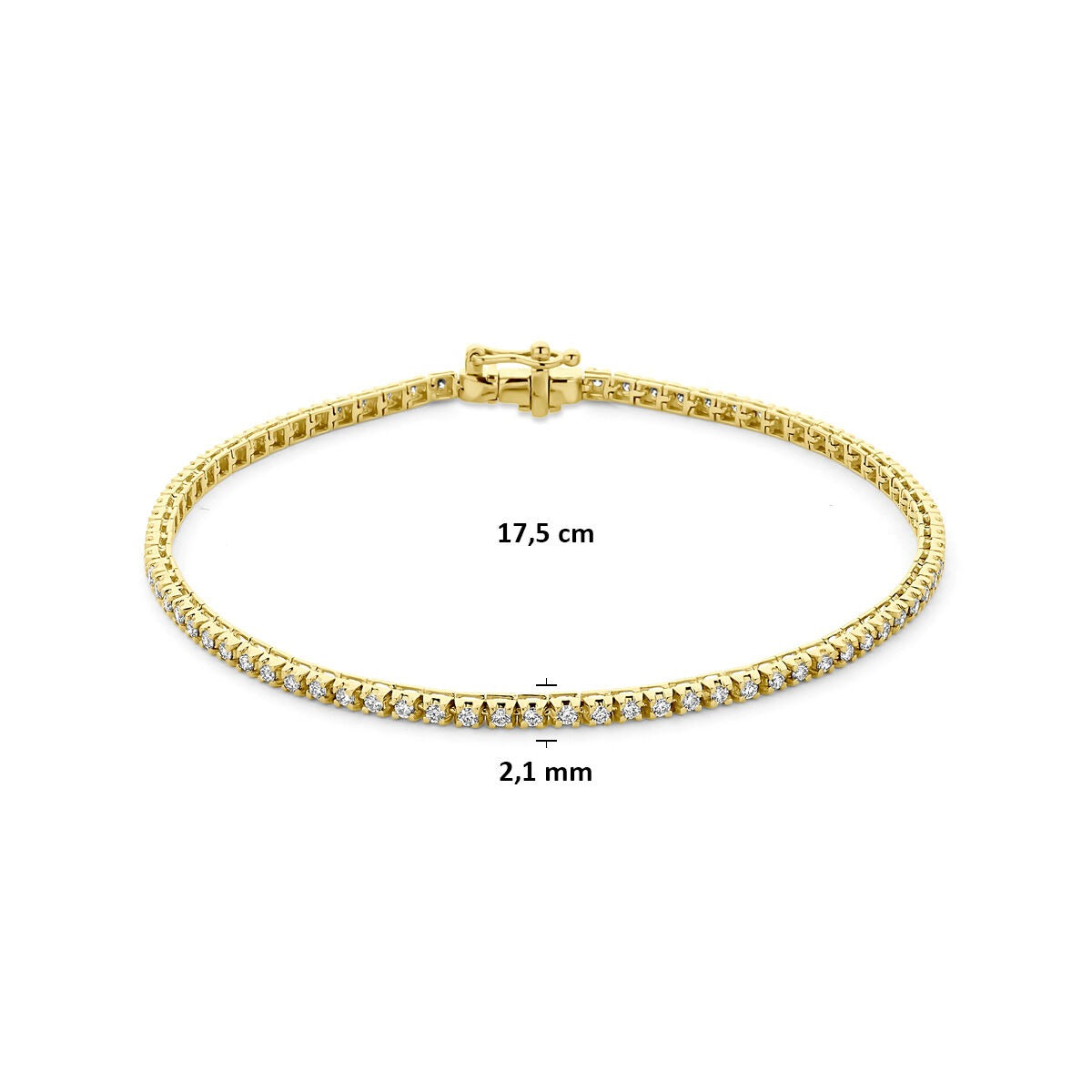 Vergoldetes Tennisarmband aus 925er Silber mit im Labor gezüchteten Diamanten