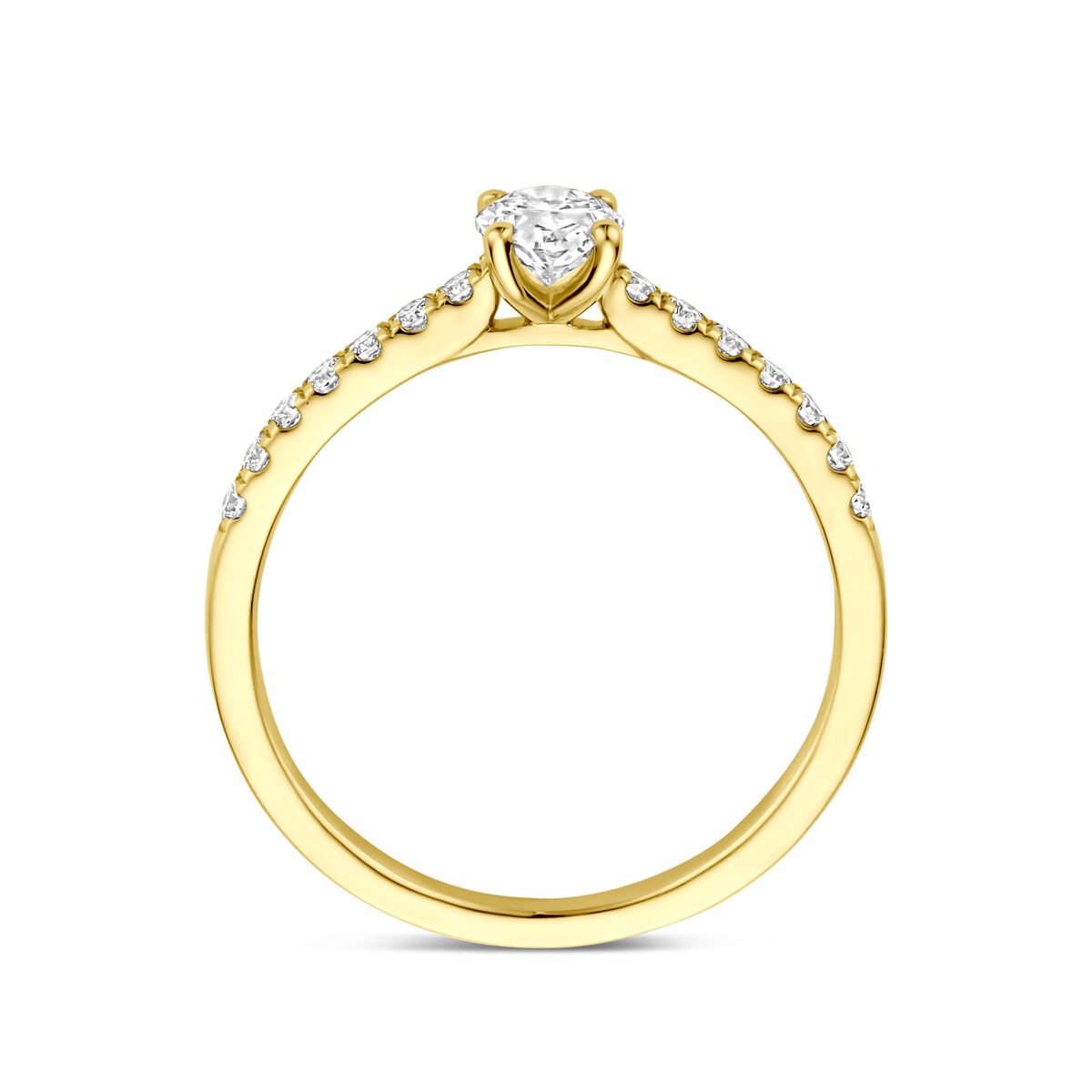Goldring 14K mit Lab Grown Diamant – Ovalschliff