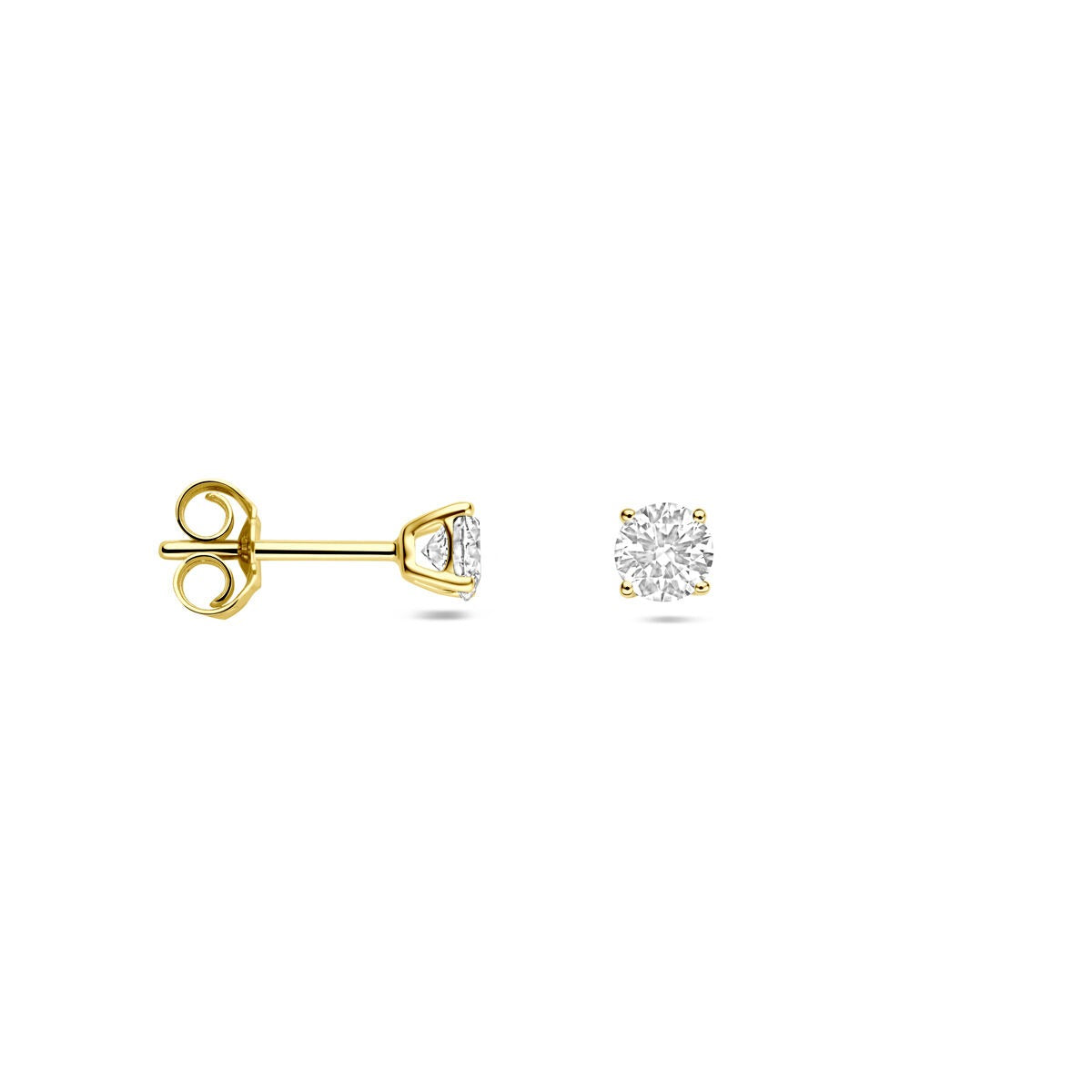 14 K Gelbgold-Ohrstecker mit 0,50 ct im Labor gezüchtetem Diamanten