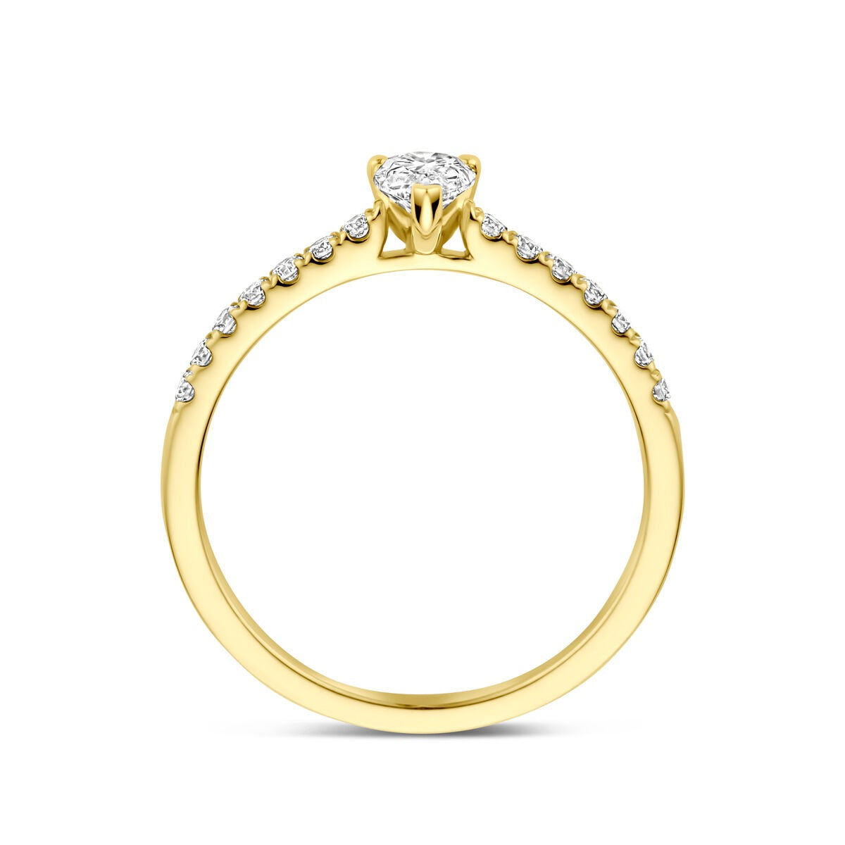 Goldener Ring 14k mit Lab Grown Diamant – Tropfenschliff