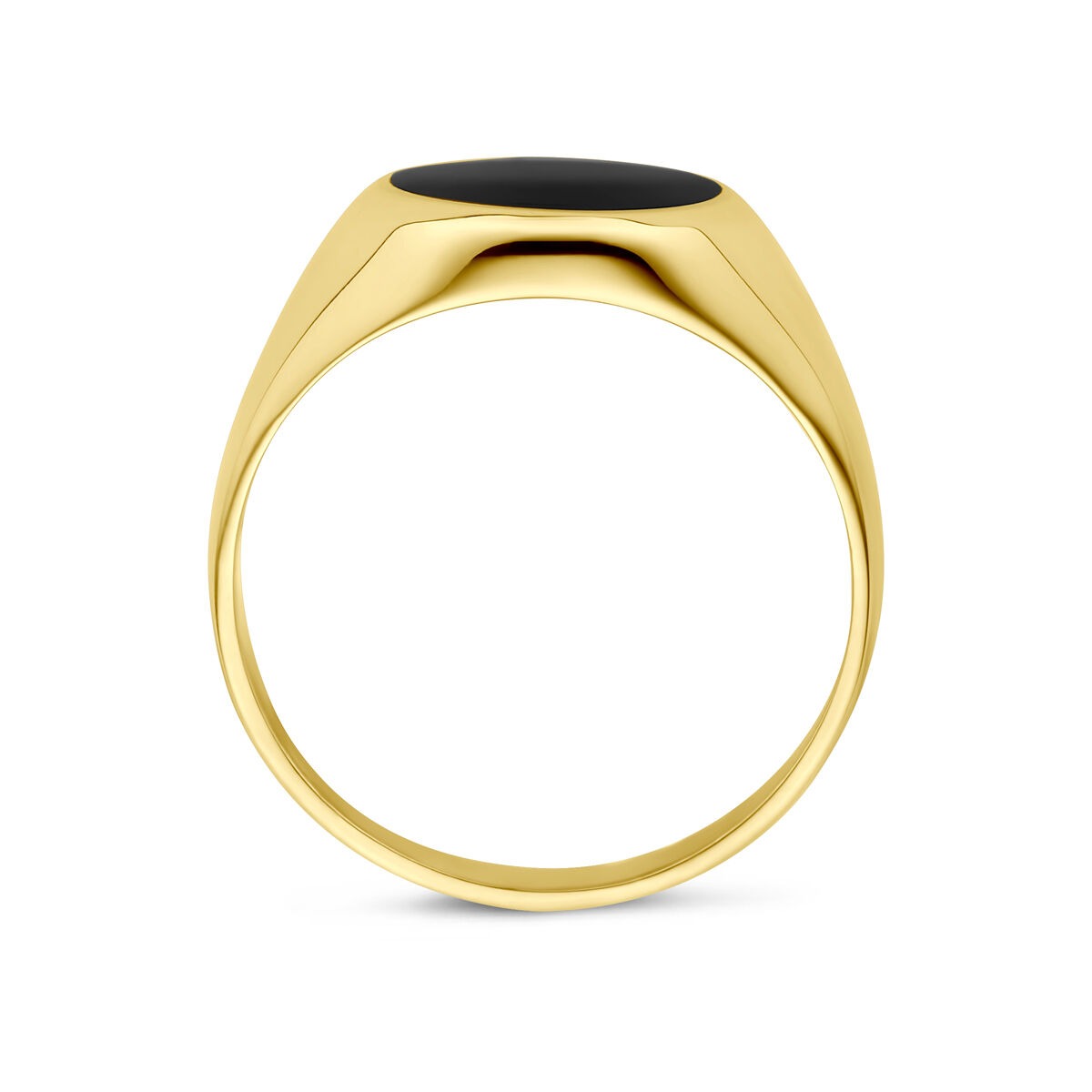 14k Gelbgoldring mit Onyx