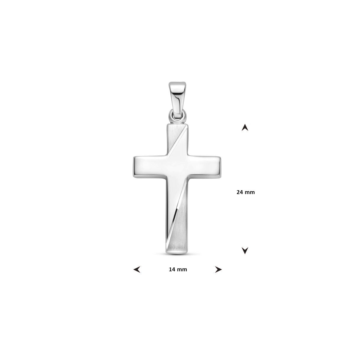 Silberner Kreuzanhänger – rhodiniertes 925er Silber mit luxuriösem dreischichtigem Finish