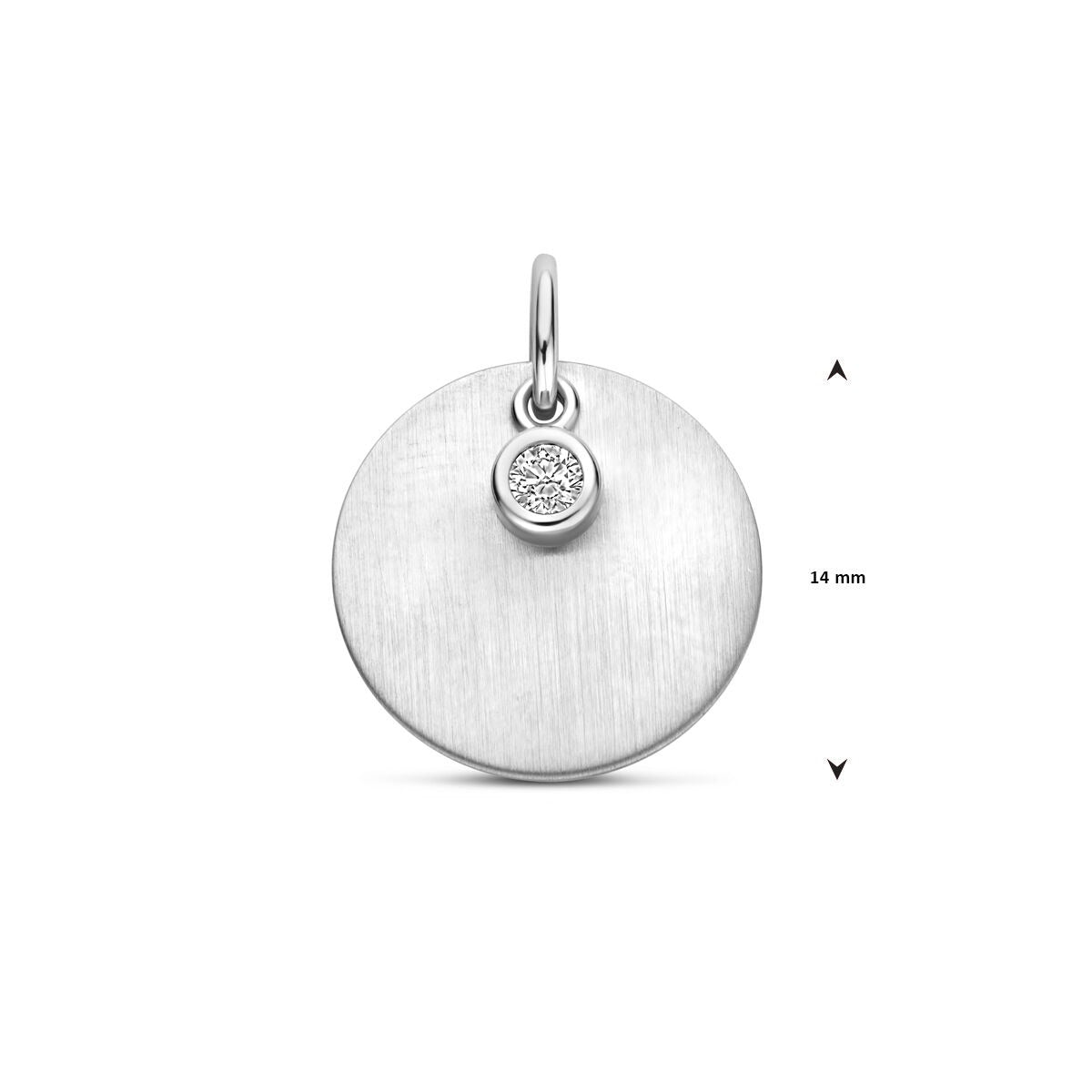 Gravur-Anhänger aus rhodiniertem 925er Silber mit Zirkonia