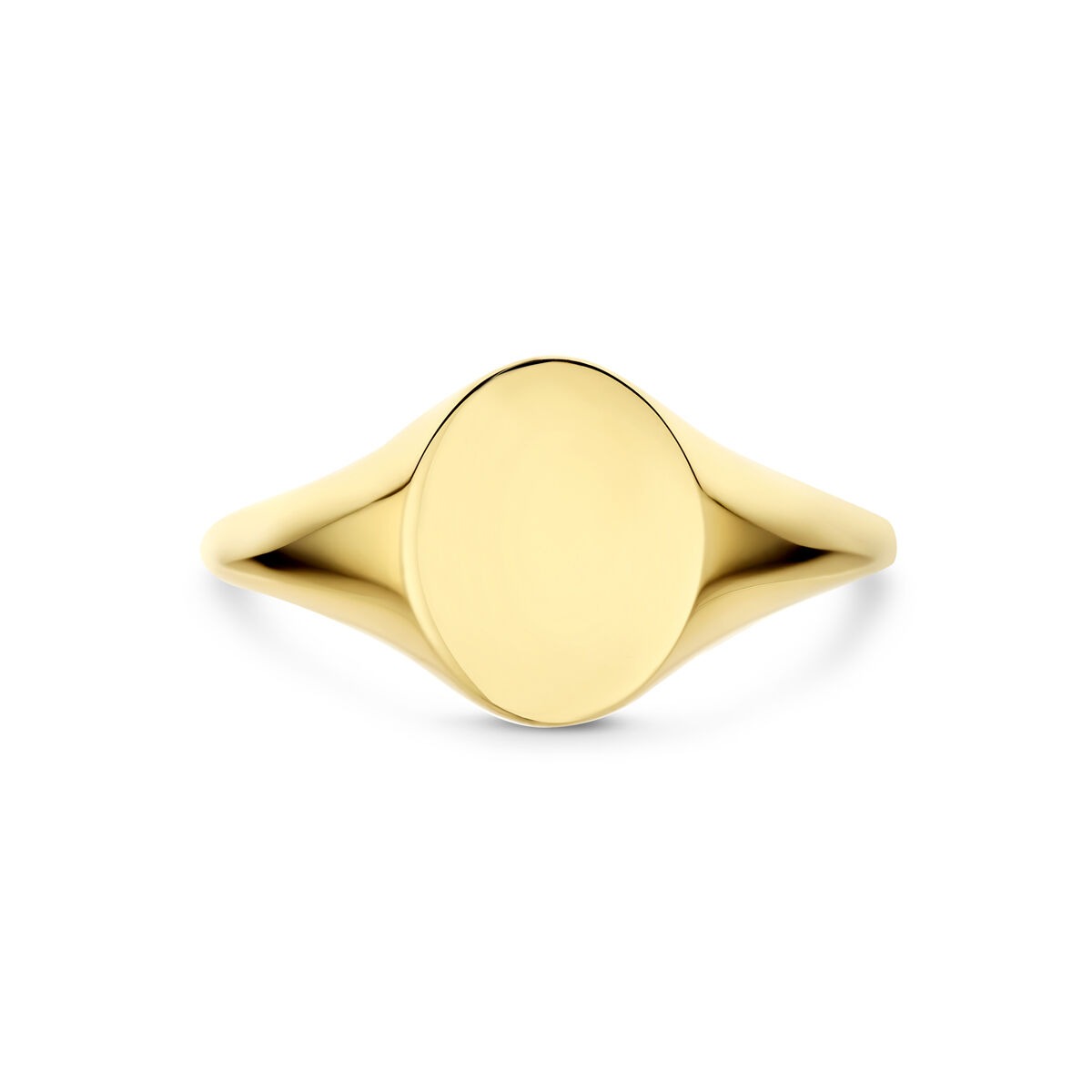 Gravierter Ring 9k Gelbgold oval – Damen Siegelring ohne Stein