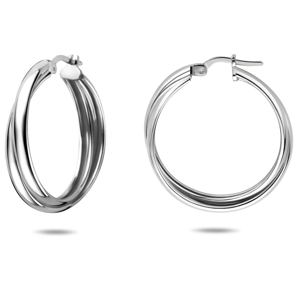 Rhodinierte Creolen aus 925er Silber