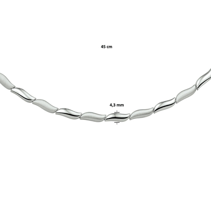 Halskette poliert/matt 4,3 mm 45 cm Silber rhodiniert