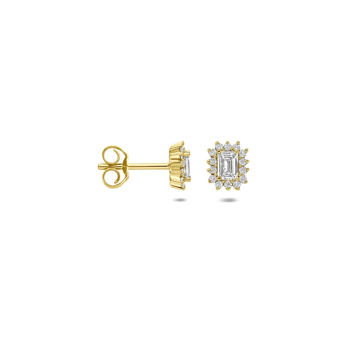 14 Karat Gelbgold Ohrstecker mit im Labor gezüchtetem Diamanten