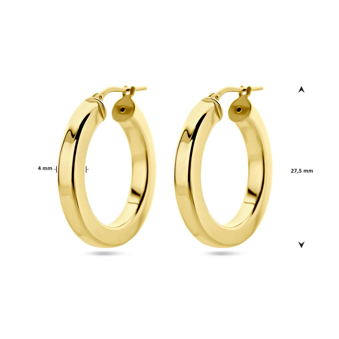 Verguld Zilveren Oorringen – Vlak 27.5 mm