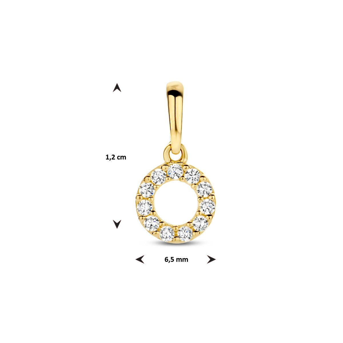 Goldanhänger 14k mit Zirkonia-Reihe im Brillantschliff