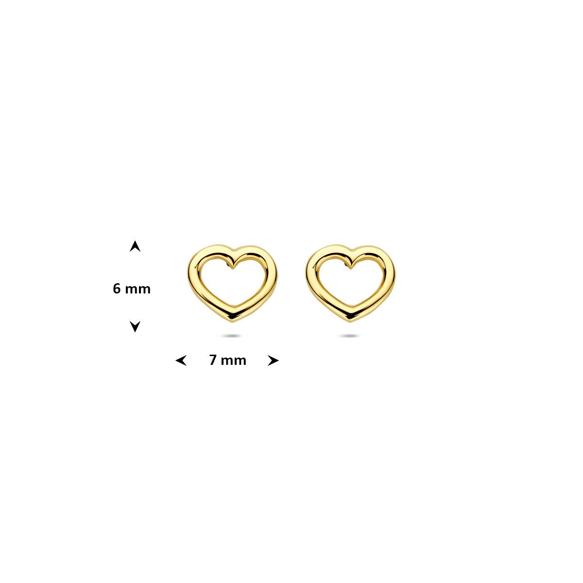 Ohrstecker Herz 14K Gelbgold
