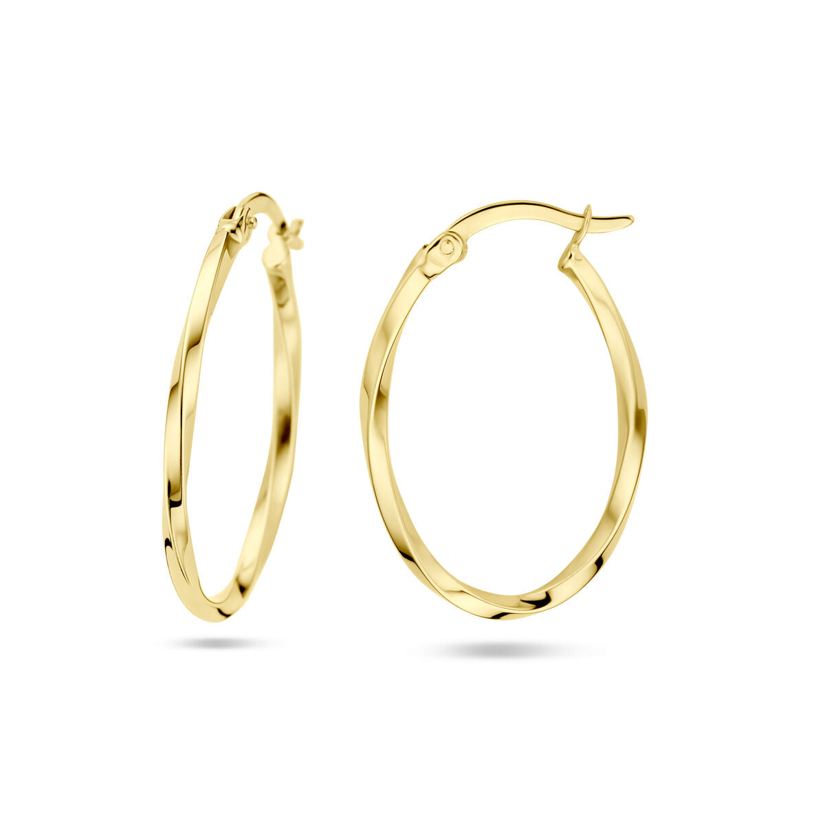 14K Gelbgold gedrehte Creolen – 28 mm