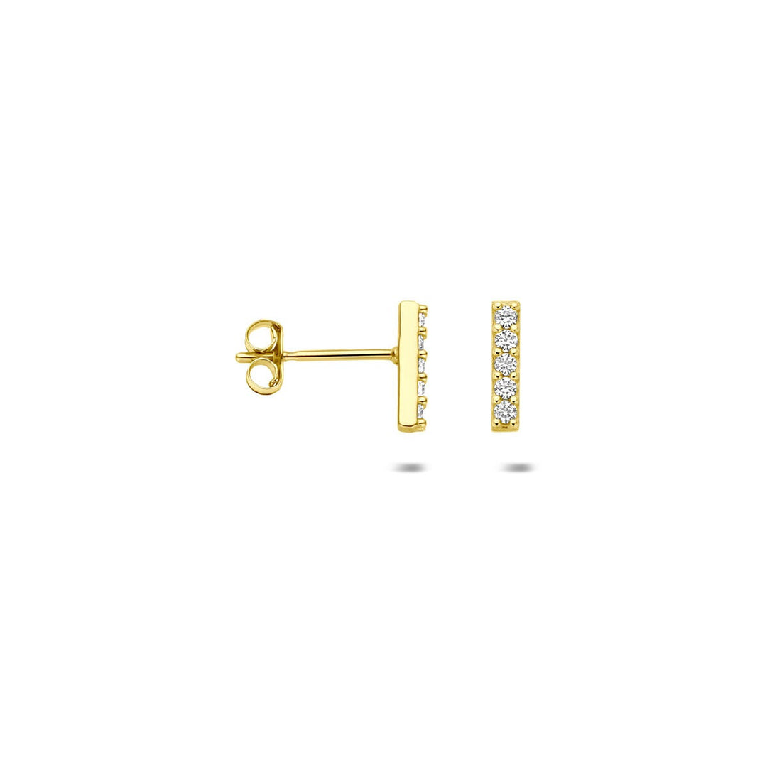 Ohrstecker Stab Zirkonia 14K Gelbgold