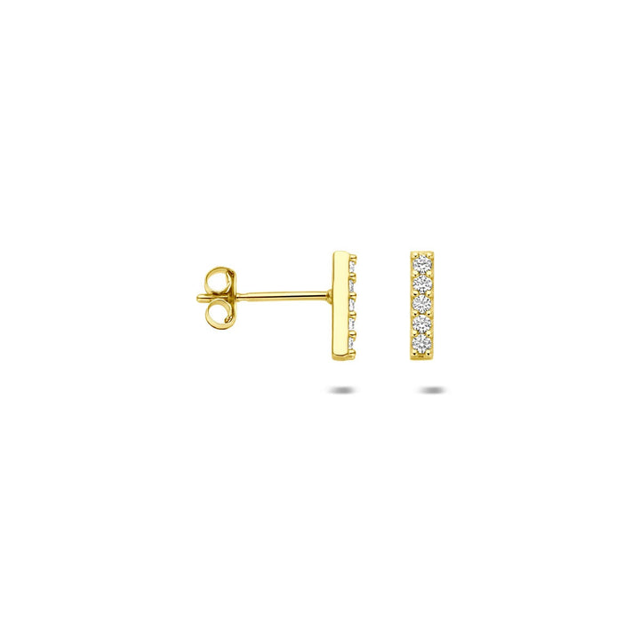 Ohrstecker Stab Zirkonia 14K Gelbgold