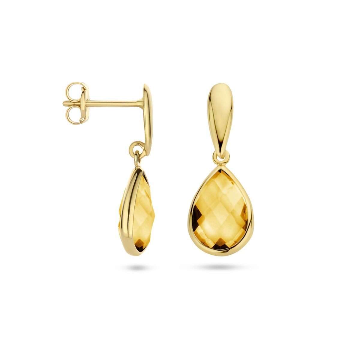 9 Karat Gelbgold-Ohrhänger mit Citrin